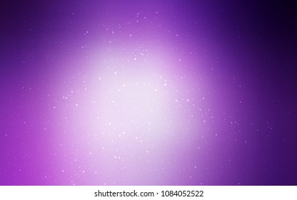 Light Purple vector background with galaxy stars. Space stars on blurred abstract background with gradient. Pattern for futuristic ad, booklets.
