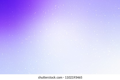 Light Purple vector background with galaxy stars. Space stars on blurred abstract background with gradient. Pattern for astronomy websites.