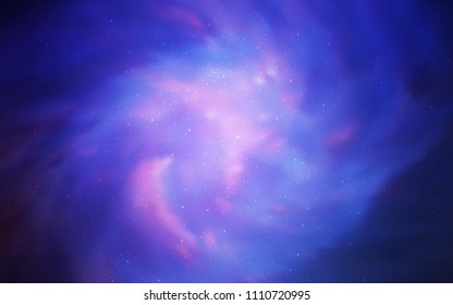 Light Purple vector background with galaxy stars. Space stars on blurred abstract background with gradient. Template for cosmic backgrounds.