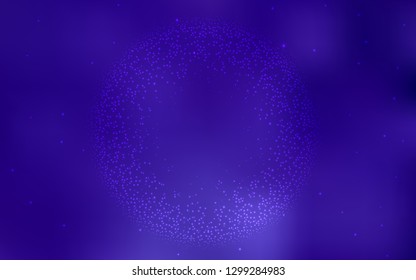 Light Purple vector background with galaxy stars. Glitter abstract illustration with colorful cosmic stars. Template for cosmic backgrounds.