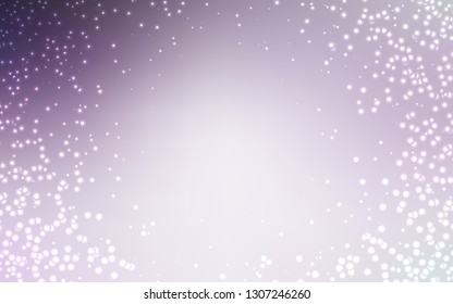Light Purple vector background with galaxy stars. Glitter abstract illustration with colorful cosmic stars. Smart design for your business advert.