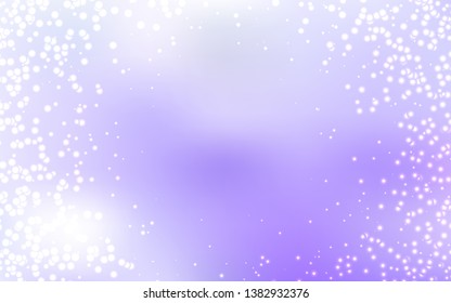 Light Purple vector background with galaxy stars. Glitter abstract illustration with colorful cosmic stars. Pattern for futuristic ad, booklets.