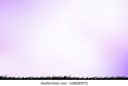 Light Purple vector background with galaxy stars. Shining colored illustration with bright astronomical stars. Pattern for astronomy websites.