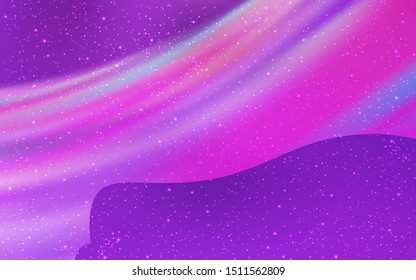 Light Purple vector background with galaxy stars. Shining colored illustration with bright astronomical stars. Smart design for your business advert.