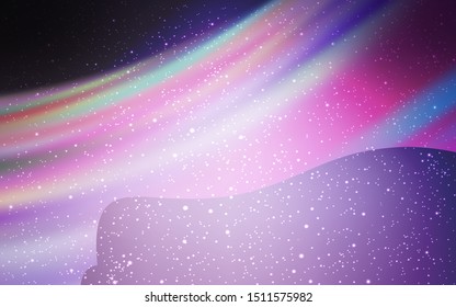 Light Purple vector background with galaxy stars. Space stars on blurred abstract background with gradient. Smart design for your business advert.