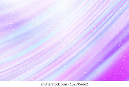 Light Purple vector background with galaxy stars. Shining illustration with sky stars on abstract template. Pattern for futuristic ad, booklets.