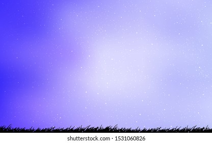 Light Purple vector background with galaxy stars. Space stars on blurred abstract background with gradient. Pattern for astronomy websites.