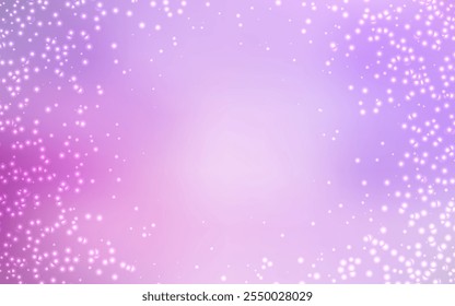 Fundo de vetor roxo claro com estrelas de galáxia. Estrelas espaciais em fundo abstrato borrado com gradiente. Padrão para sites de astrologia.