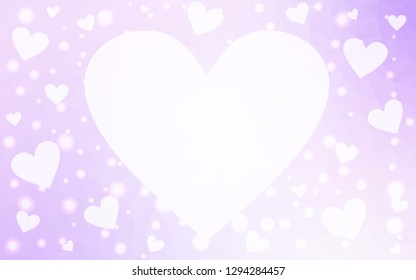 Light Purple vector  background with hearts. Beautiful colored illustration with hearts in celebration style. Pattern for marriage gifts, congratulations.