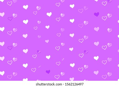Light Purple vector background with hearts. Illustration with hearts in love concept for valentine's day. Pattern for carnival, festival romantic leaflets.