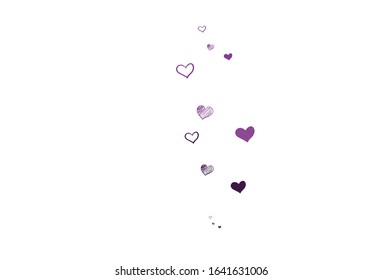 Light Purple vector background with hearts. Smart illustration with gradient hearts in valentine style. Pattern for marriage gifts, congratulations.