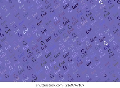 Light Purple vector background with hearts. Smart illustration with gradient hearts in valentine style. Pattern for marriage gifts, congratulations.