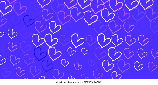 Light Purple vector background with hearts. Abstract illustration with a depiction of women power. Best design to show the power of women.