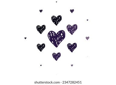 Light Purple vector background with hearts. Smart illustration with gradient hearts in valentine style. Pattern for valentine's ad, booklets.