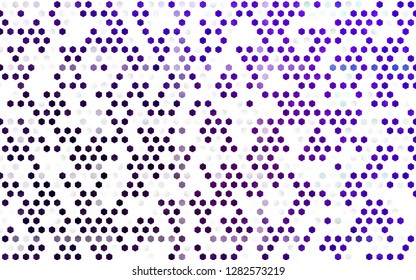 Light Purple vector background with hexagons. Illustration of colored hexagons on white surface. Pattern for texture of wallpapers.