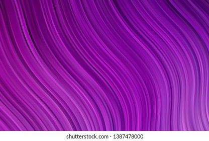 Light Purple vector background with lamp shapes. Colorful abstract illustration with gradient lines. Textured wave pattern for backgrounds.