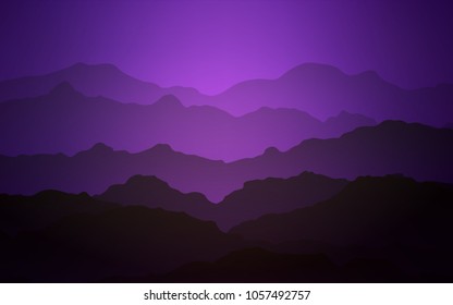 Light Purple vector background with liquid shapes. Shining illustration, which consist of blurred lines, circles. Mountain style for your business design.