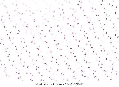 Light Purple vector background with music symbols. Isolated colorful music keys on abstract background. Template for fasion magazines.