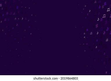 Light Purple vector background with music symbols. Isolated colorful music keys on abstract background. Pattern for festival leaflets.