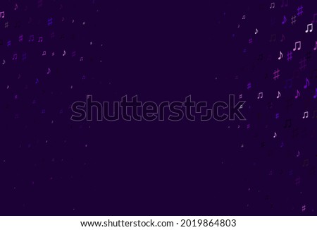Light Purple vector background with music symbols. Isolated colorful music keys on abstract background. Pattern for festival leaflets.