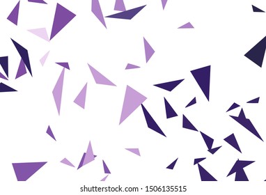 Light Purple vector background with polygonal style. Triangles on abstract background with colorful gradient. Pattern for commercials.