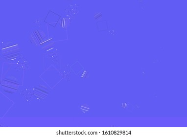 Light Purple vector background with polygonal style with circles. Abstract illustration with colorful dots, lines, cubes. Modern template for landing page.