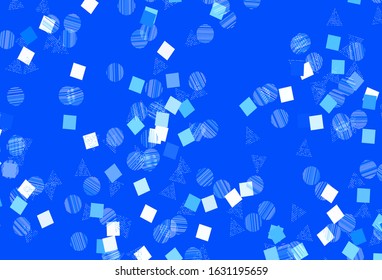 Light Purple vector background with polygonal style with circles. Glitter abstract illustration with spheres, squares, lines. Best design for poster, banner.