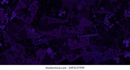 Fondo de Vector púrpura claro con formas poligonales. Diseño simple en estilo abstracto con triángulos, líneas. Patrón para Fondos de pantalla.