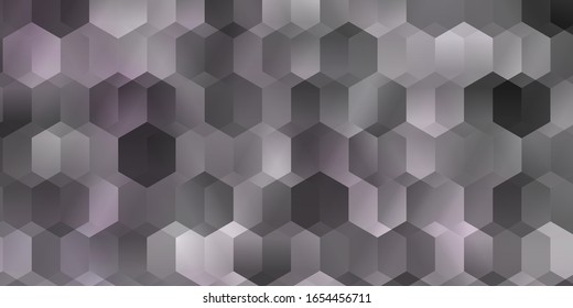 Fondo vector claro con conjunto de hexágonos. Diseño en estilo abstracto con hexágonos. Patrón de textura de papel pintado.