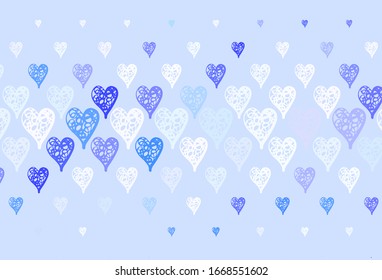 Light Purple vector background with Shining hearts. Decorative design with hearts in simple style . Design for celebrating of Valentine Day.
