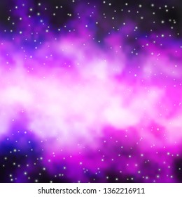 Light Purple vector background with small and big stars. Shining colorful illustration with small and big stars. Pattern for websites, landing pages.