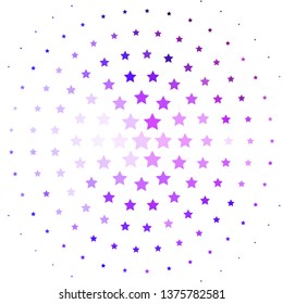 Light Purple vector background with small and big stars. Decorative illustration with stars on abstract template. Design for your business promotion.