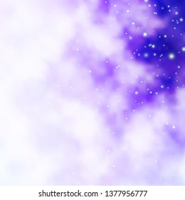 Light Purple vector background with small and big stars. Modern geometric abstract illustration with stars. Theme for cell phones.