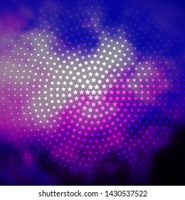 Light Purple vector background with small and big stars. Colorful illustration with abstract gradient stars. Pattern for wrapping gifts.