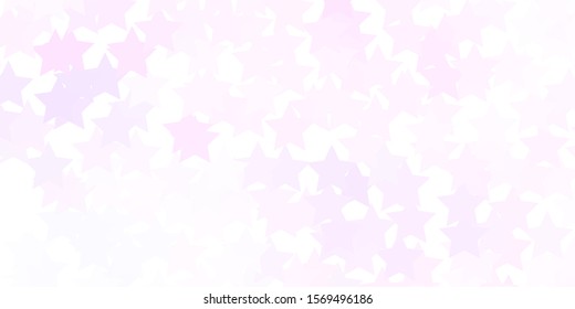 Light Purple vector background with small and big stars. Blur decorative design in simple style with stars. Design for your business promotion.