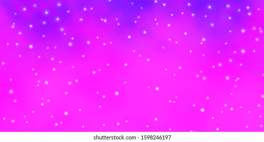 Light Purple vector background with small and big stars. Shining colorful illustration with small and big stars. Pattern for wrapping gifts.