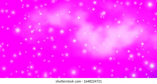 Light Purple vector background with small and big stars. Colorful illustration in abstract style with gradient stars. Pattern for websites, landing pages.