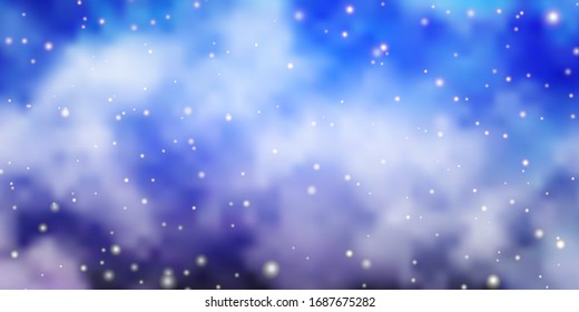 Light Purple vector background with small and big stars. Colorful illustration in abstract style with gradient stars. Best design for your ad, poster, banner.