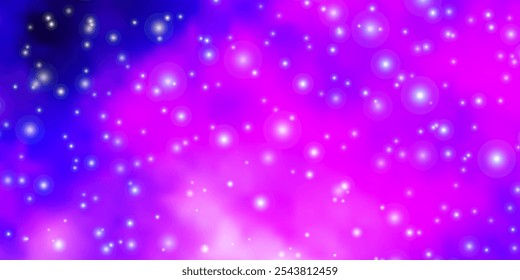 Light Purple vector background with small and big stars. Blur decorative design in simple style with stars. Theme for cell phones.