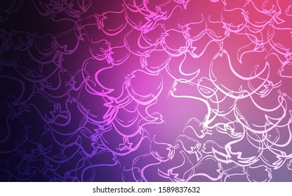 Light Purple vector background with spicy peppers. Beautiful colored illustration with peppers in doodle style. Pattern for menu of cafes, bars, restaurants.