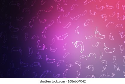 Light Purple vector background with spicy peppers. Beautiful colored illustration with peppers in doodle style. Pattern for menu of cafes, bars, restaurants.