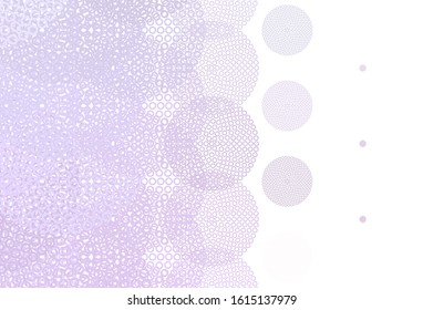 Light Purple vector background with spots. Blurred decorative design in abstract style with bubbles. Pattern for futuristic ad, booklets.