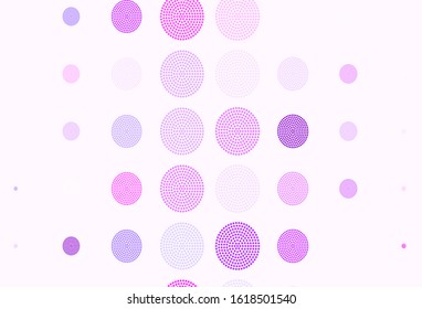 Light Purple vector background with spots. Illustration with set of shining colorful abstract circles. New template for your brand book.