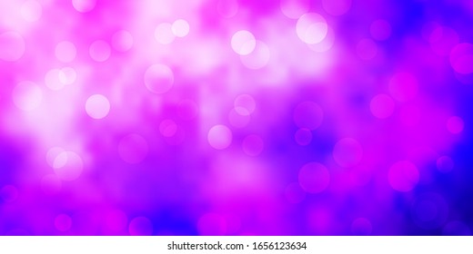 Light Purple vector background with spots. Abstract decorative design in gradient style with bubbles. Pattern for wallpapers, curtains.