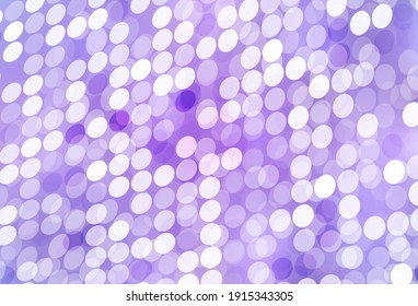 Light Purple vector background with spots. Glitter abstract illustration with blurred drops of rain. Design for poster, banner of websites.