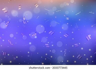 Fondo vector claro púrpura con puntos. Ilustración abstracta con burbujas de colores al estilo natural. Diseño inteligente para anuncios comerciales.
