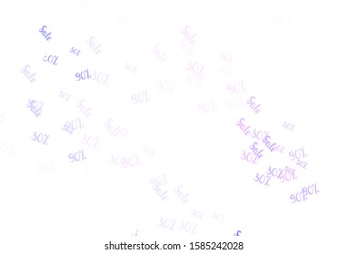 Light Purple vector background with symbols of 30, 50, 90 % sales. Colorful set of  percentage signs in simple style. Template for season sales, shopping ads.