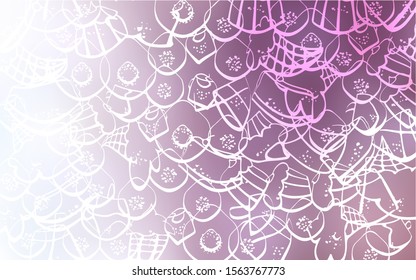 Light Purple vector background with tasty sweets. Glitter abstract sketch with sweets, candies, desserts. Doodle design for your business advert of cafes.