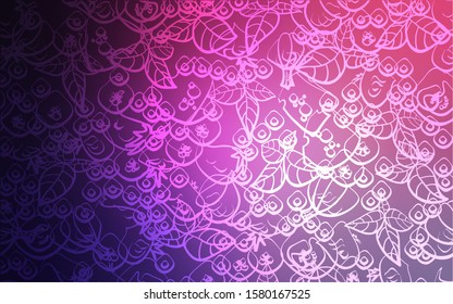 Light Purple vector background with tasty food. Beautiful colored illustration with food in doodle style. Pattern for menu of cafes, bars, restaurants.