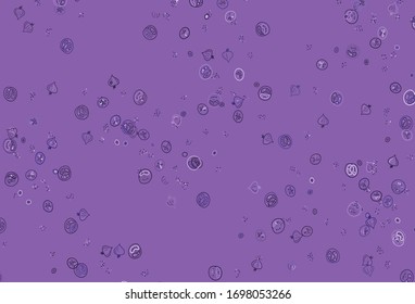 Light Purple vector background with tasty food. Decorative illustration with food on abstract template. Pattern for ad, booklets, leaflets of restaurants.